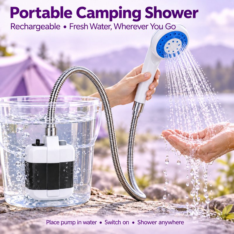 Rechargeable Portable Camping Shower with Pump