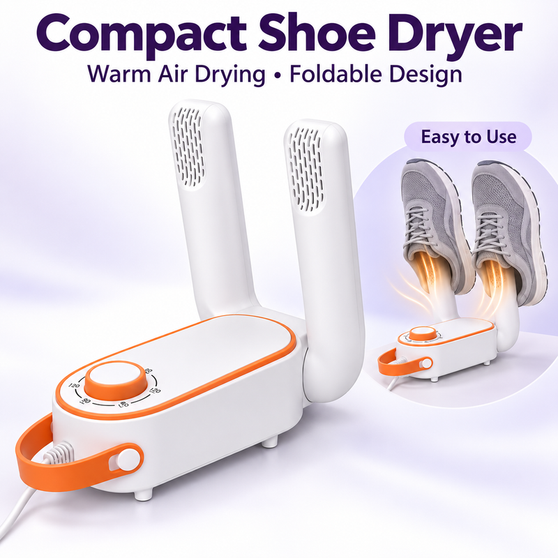 Compact Electric Shoe Dryer – Portable & Foldable Warm Air Dryer with Timer