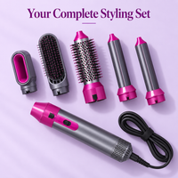 5-in-1 Hot Air Brush & Hair Styler – Ceramic Dryer, Curler & Volumizer
