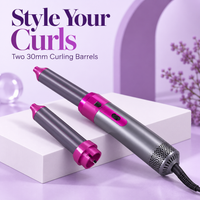 5-in-1 Hot Air Brush & Hair Styler – Ceramic Dryer, Curler & Volumizer