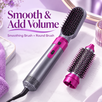 5-in-1 Hot Air Brush & Hair Styler – Ceramic Dryer, Curler & Volumizer