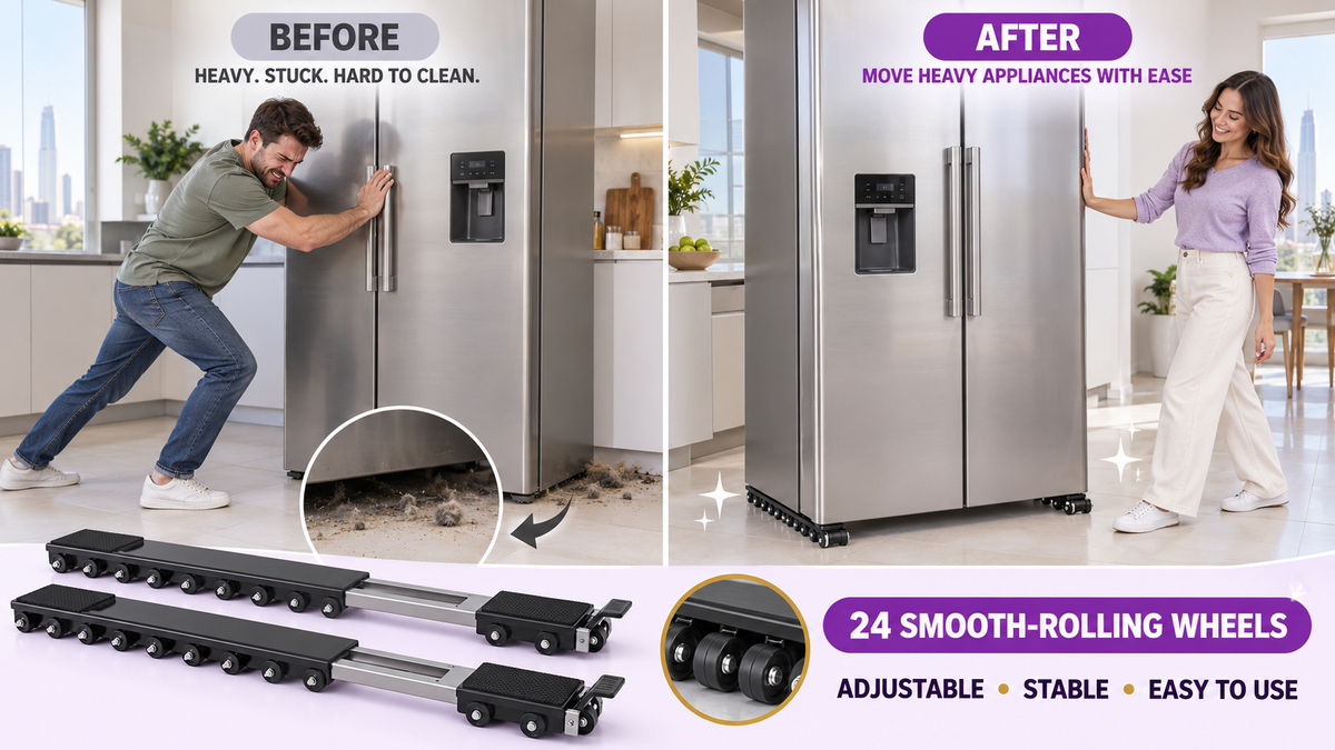 EasyGlide appliance rollers before and after comparison