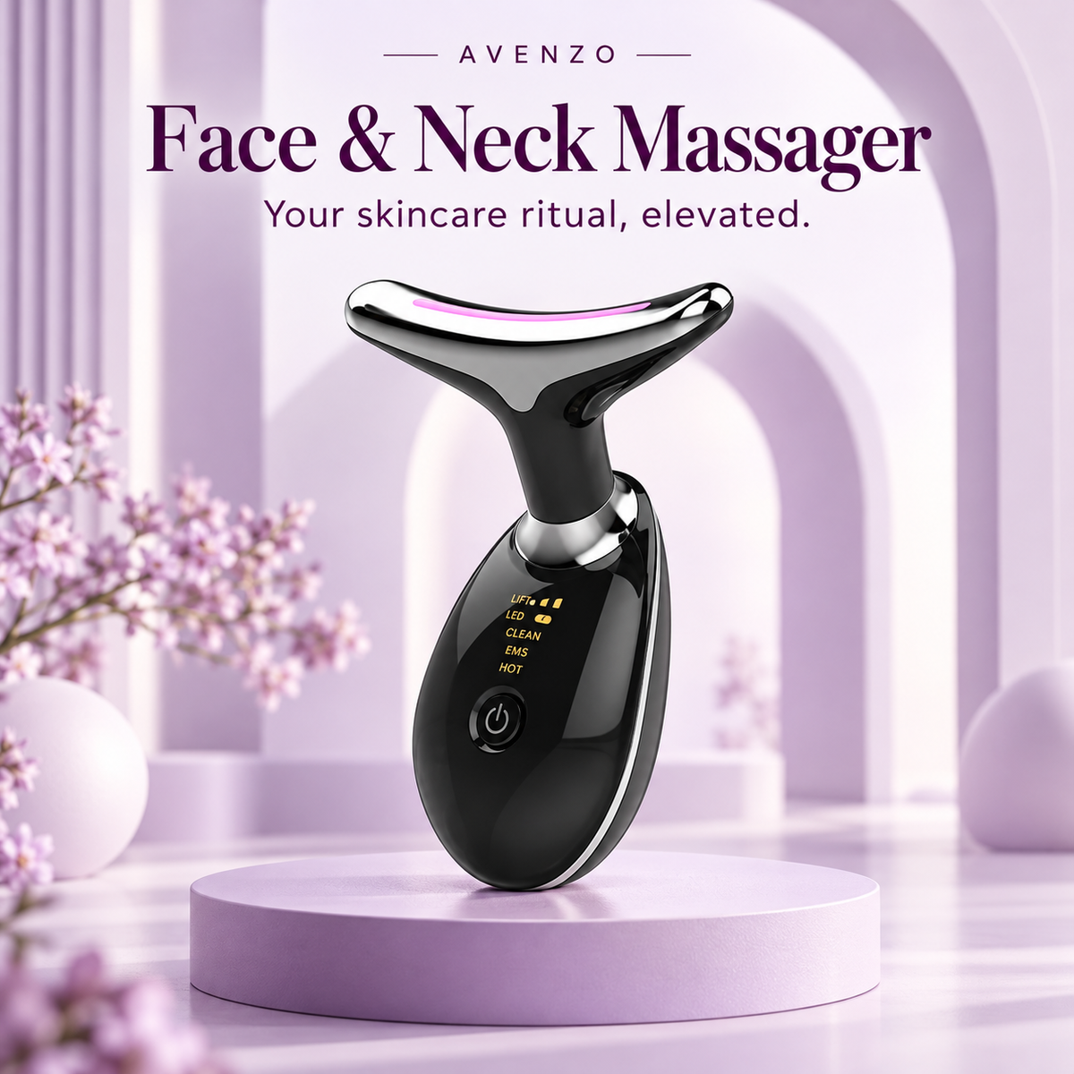4-in-1 Face & Neck Massager | EMS, LED Light & Warming Modes