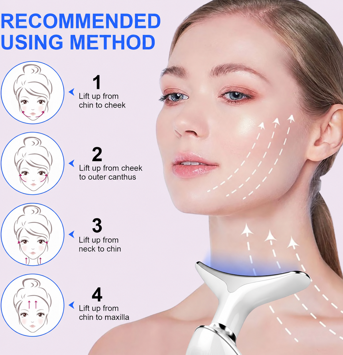4-in-1 Face & Neck Massager | EMS, LED Light & Warming Modes