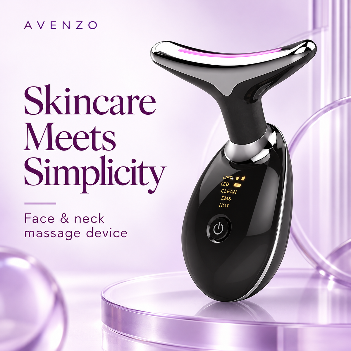 4-in-1 Face & Neck Massager | EMS, LED Light & Warming Modes
