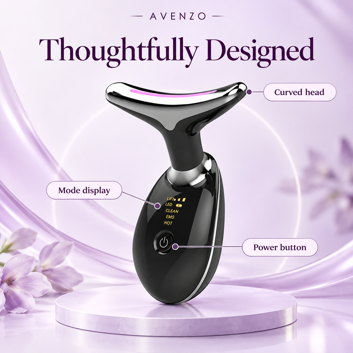 4-in-1 Face & Neck Massager | EMS, LED Light & Warming Modes
