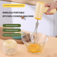 2 In 1 Electric Garlic Chopper & Egg Beater USB Rechargeable Mini Food Processor for Garlic, Chili, Meat, Ginger & Vegetables