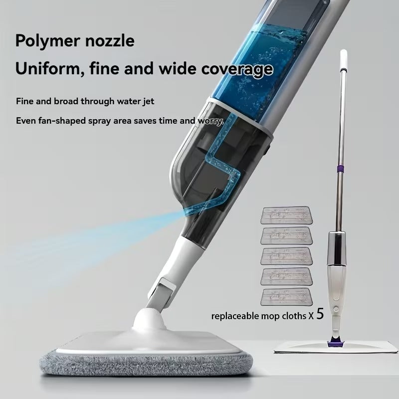 Spray Mop for Floor Cleaning – Microfiber Reusable Mop with 360° Swivel Head