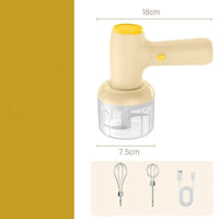 2 In 1 Electric Garlic Chopper & Egg Beater USB Rechargeable Mini Food Processor for Garlic, Chili, Meat, Ginger & Vegetables