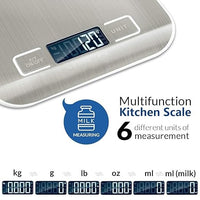 Digital Kitchen Scale – Stainless Steel, 1g Precision & 6-Unit LCD Display