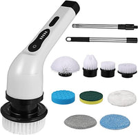 Electric Cleaning Brush – Cordless Spin Scrubber with 8 Replaceable Brush Heads,Extendable Handle for Bathroom, Kitchen & Home Cleaning