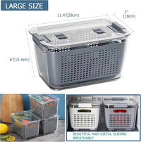 "Refrigerator Drain Basket - Sealed & Breathable Food Storage Container with Ventilation"