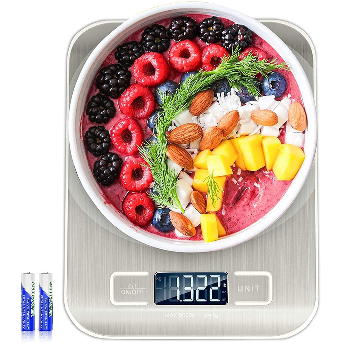 Digital Kitchen Scale – Stainless Steel, 1g Precision & 6-Unit LCD Display