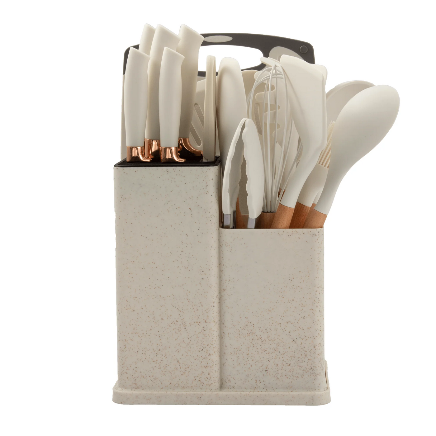 "Complete 19-Piece Kitchen Utensil Set - Chef Knives, Cooking Tools & Storage Organizer"
