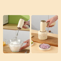 2 In 1 Electric Garlic Chopper & Egg Beater USB Rechargeable Mini Food Processor for Garlic, Chili, Meat, Ginger & Vegetables