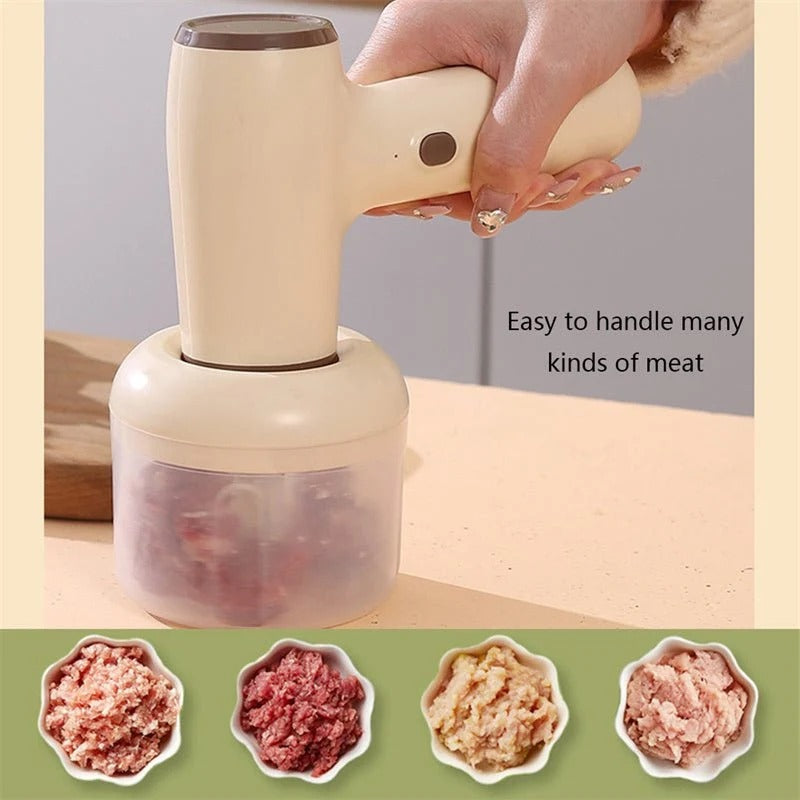2 In 1 Electric Garlic Chopper & Egg Beater USB Rechargeable Mini Food Processor for Garlic, Chili, Meat, Ginger & Vegetables