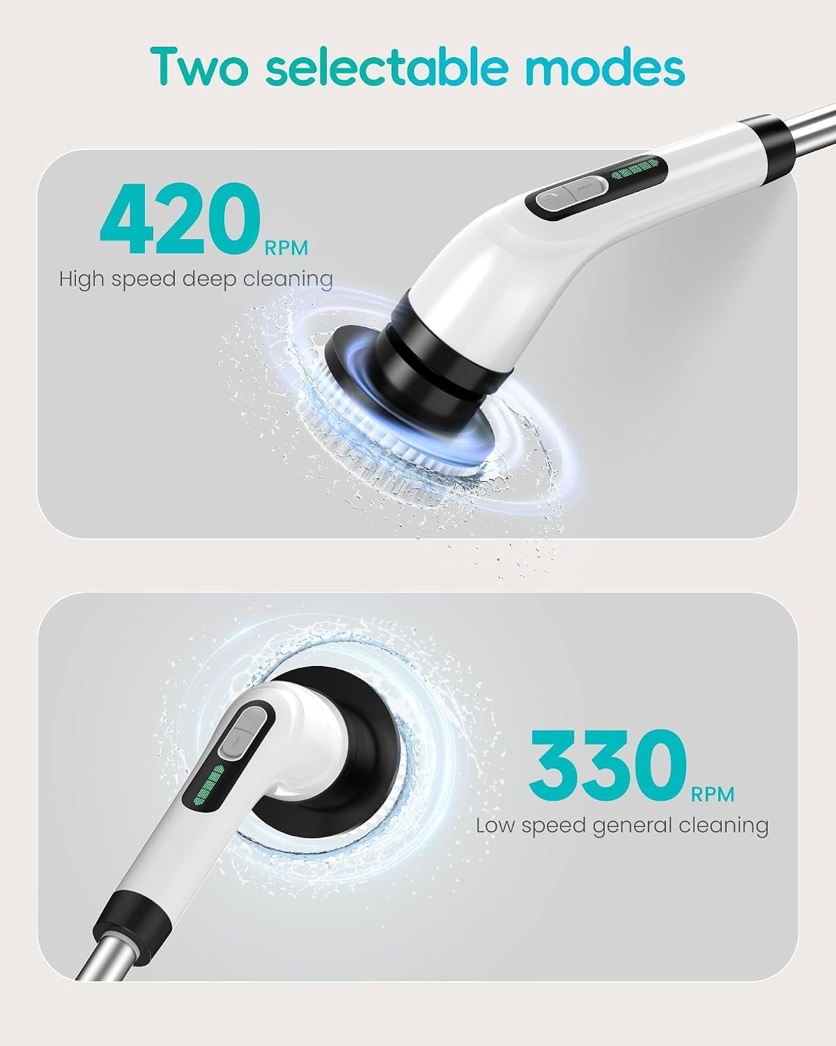 Electric Cleaning Brush – Cordless Spin Scrubber with 8 Replaceable Brush Heads,Extendable Handle for Bathroom, Kitchen & Home Cleaning
