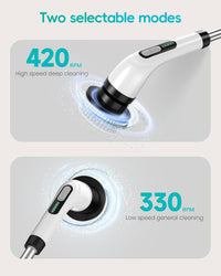 Electric Cleaning Brush – Cordless Spin Scrubber with 8 Replaceable Brush Heads,Extendable Handle for Bathroom, Kitchen & Home Cleaning