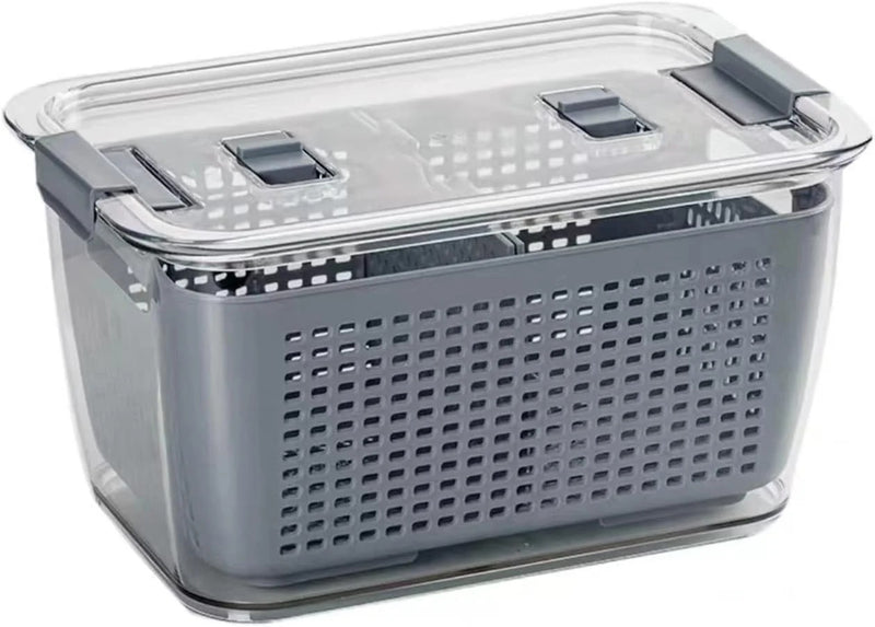 "Refrigerator Drain Basket - Sealed & Breathable Food Storage Container with Ventilation"